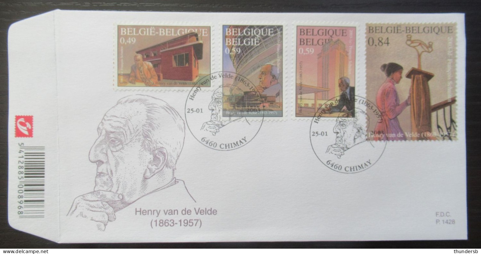 FDC 3146/48 'Henri Van De Velde' - 2001-2010