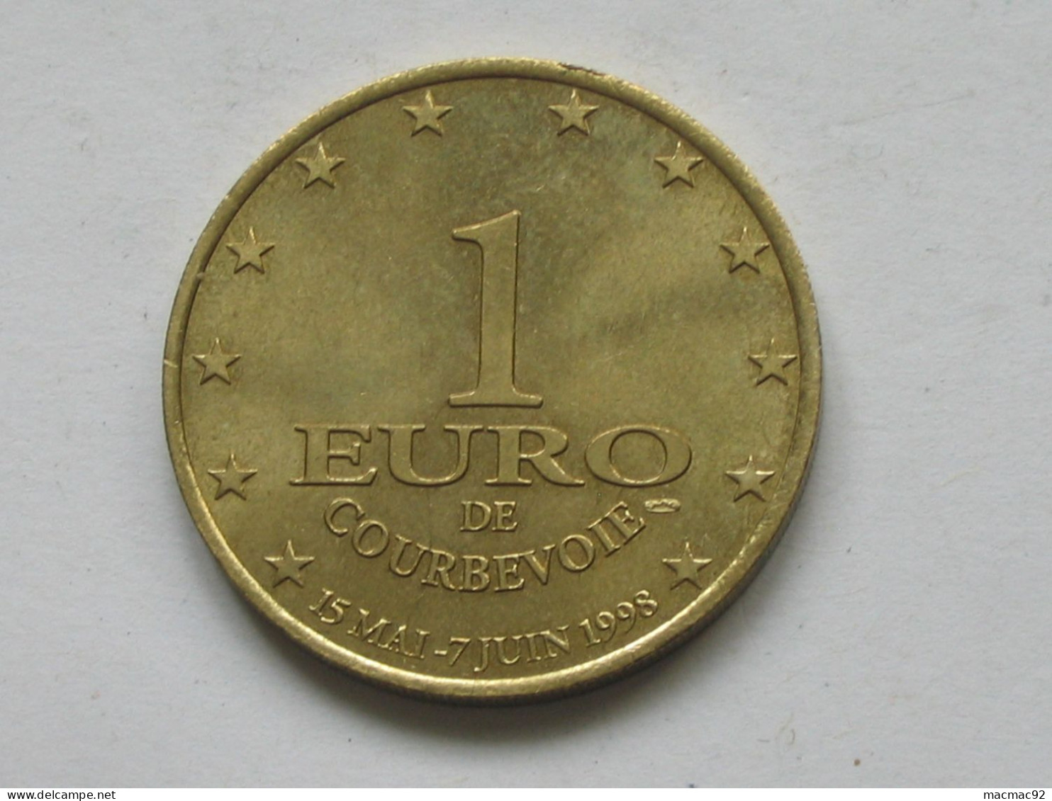 1 Euro De Courbevoie 15 Mai-7 Juin 1998 - Ville De Courbevoie - Hauts De Seine  *** EN ACHAT IMMEDIAT *** - Euros Des Villes