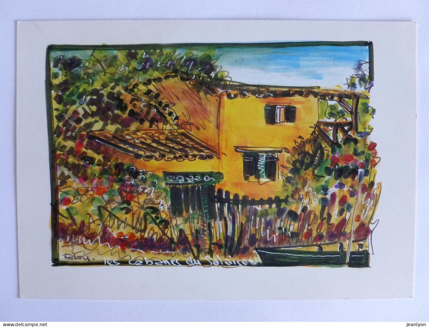 MAUGUIO (34/Hérault) - Les Cabanes Du Salaison - Carte Postale Reproduisant Dessin - Croquis - Mauguio