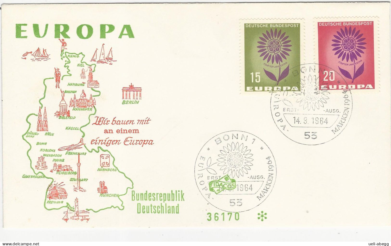 BRD Mi 445-46 FDC - 1961-1970