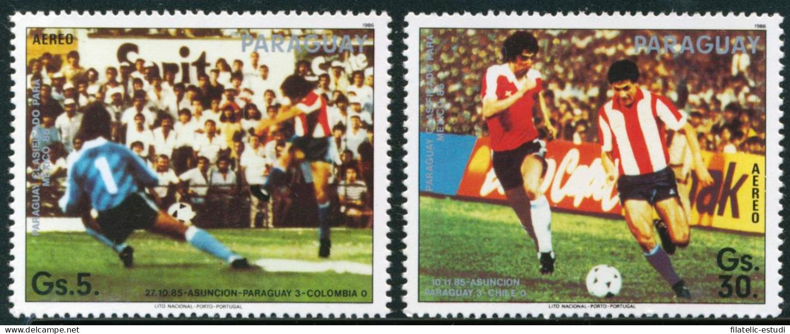 DEP6 Paraguay A- 1019 Y 1021 1986 Mexico 86 Copas Del Mundo De Fútbol MNH - Paraguay