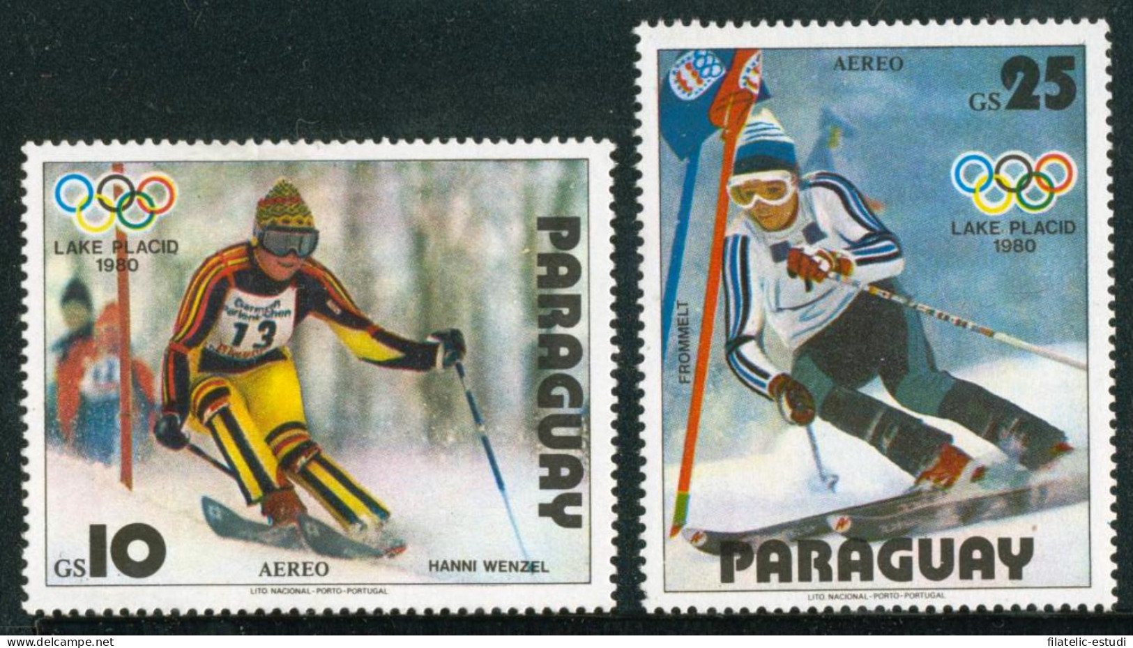 DEP1 Paraguay A-830/31 1979 Juegos Olímpicos De Invierno 1980 Lake Placid MNH - Paraguay