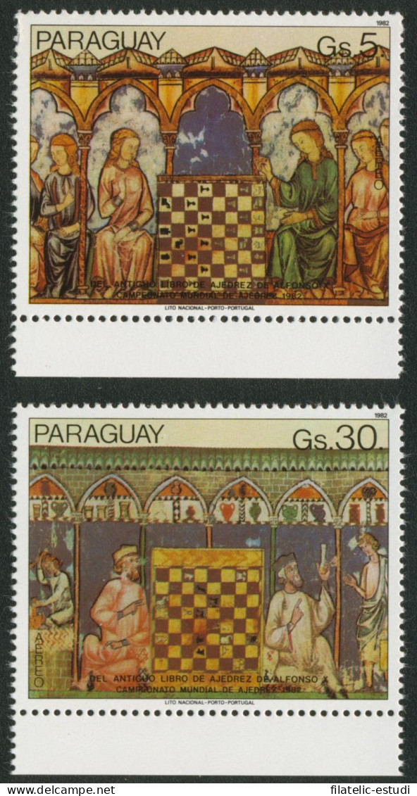 AJZ1 Paraguay A- 900 Y 902 1982 Campeones Del Mundo De Ajedrez Valores Sueltos - Paraguay