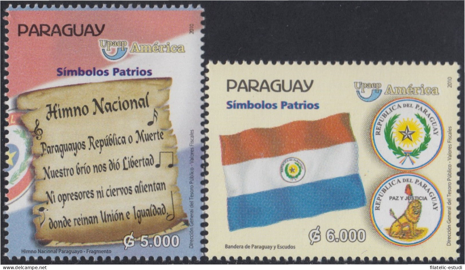 Paraguay 3041/42 2010 América UPAEP Símbolos Patrios Himno Nacional MNH - Paraguay