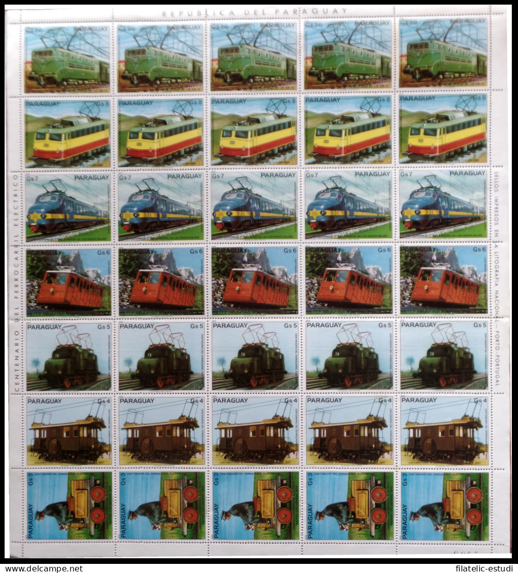 Paraguay 1807/13 1979 Minihojita Centenario Del Ferrocarril MNH - Paraguay