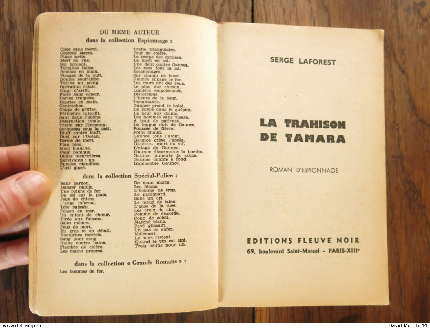 La Trahison De Tamara De Serge Laforest. Fleuve Noir, Espionnage. 1969 - Fleuve Noir