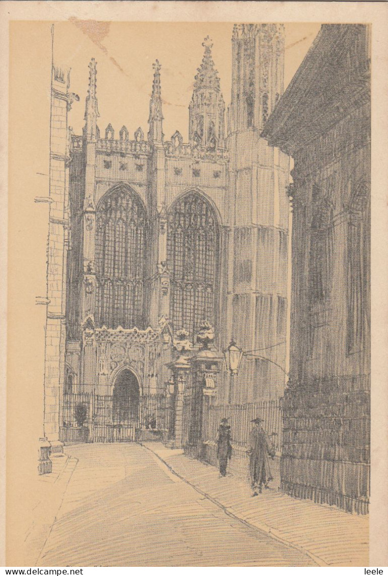 CB99. Vintage Postcard. Cambridge. By Walter M Keesey. Clare Gate And King's Chapel. - Cambridge
