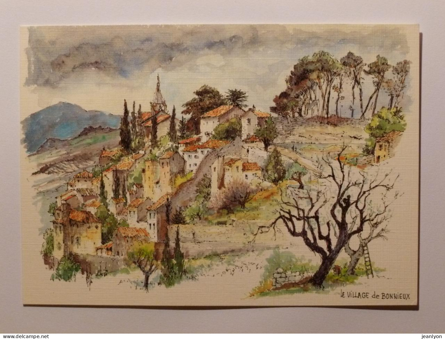 BONNIEUX (84/Vaucluse) - Vue Du Village - Carte Postale D'après Aquarelle Robert Lepine - Bonnieux