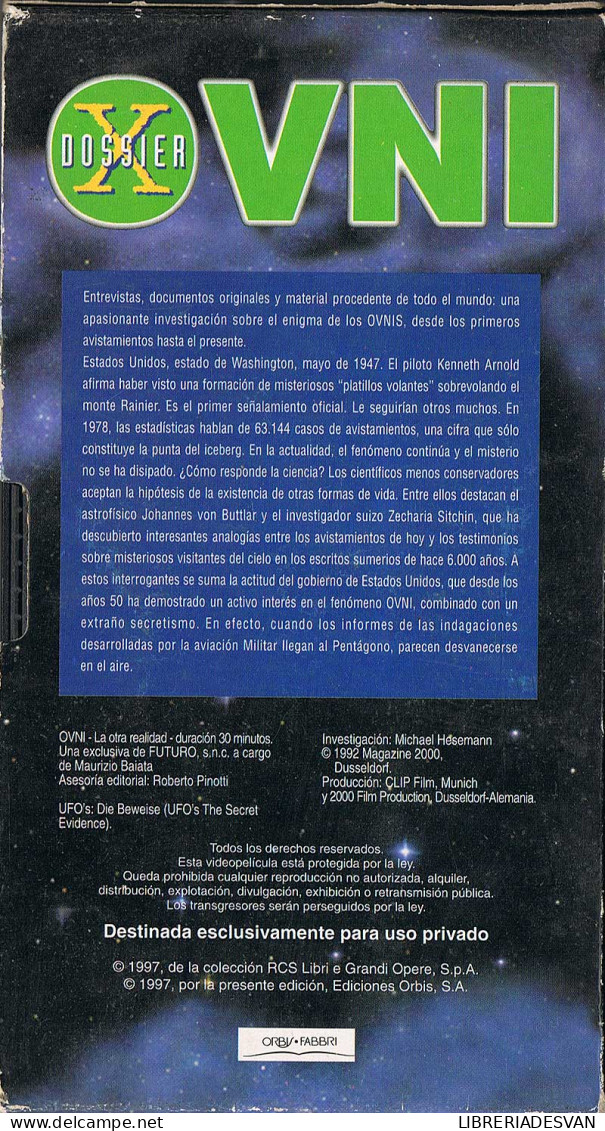 Dossier OVNI. La Otra Realidad. VHS - Altri & Non Classificati