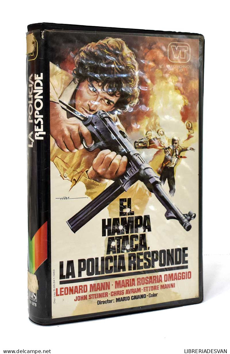 El Hampa Ataca, La Policía Responde. Leonard Mann Y M. Rosaria Omaggio. VHS - Otros & Sin Clasificación