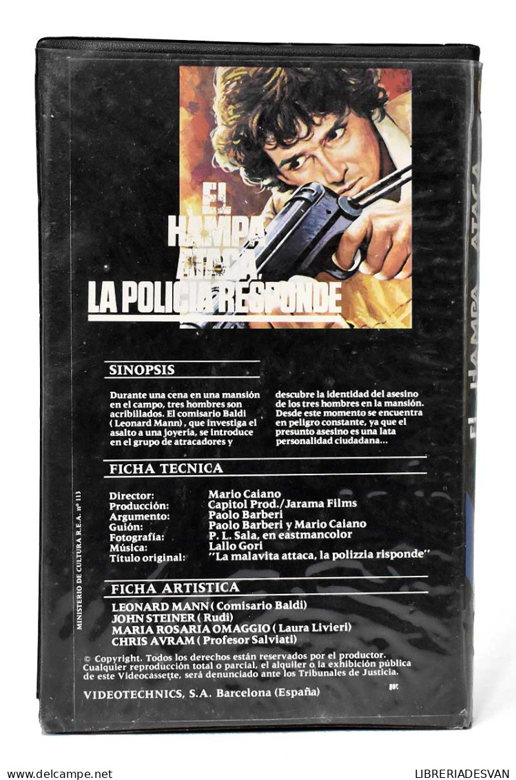 El Hampa Ataca, La Policía Responde. Leonard Mann Y M. Rosaria Omaggio. VHS - Autres & Non Classés