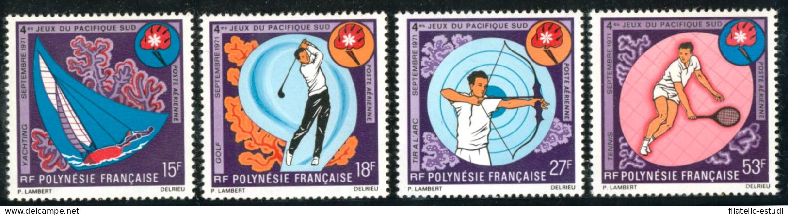 DEP1 Polinesia Francesa  French Polynesia  Aereo Pacifique Sud 51/54 Tennis MN - Sonstige & Ohne Zuordnung