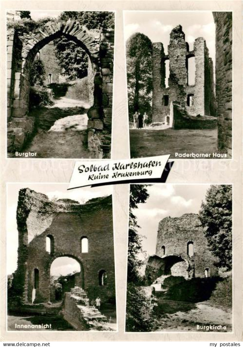 73045640 Karlshafen Bad Ruine Krukenburg Burgtor Paderborner Haus Burgkirche  Ka - Bad Karlshafen