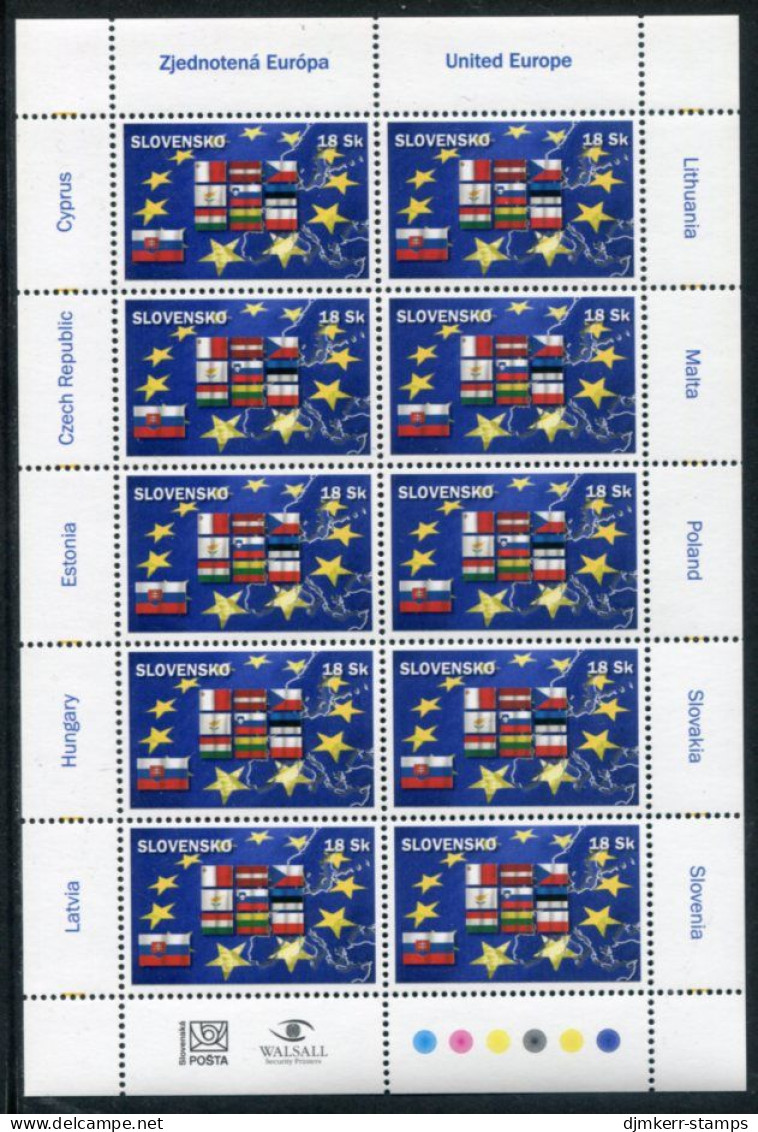 SLOVAKIA 2004 United Europe Sheetlet Of 10 MNH / **.  Michel 484 KB - Ongebruikt
