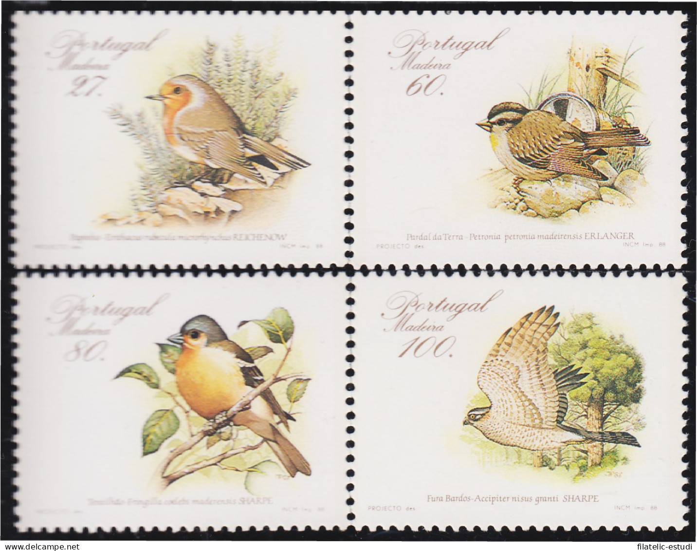 Portugal Madeira 125/28 1988 Fauna Regional Pájaros Birds MNH - Other & Unclassified