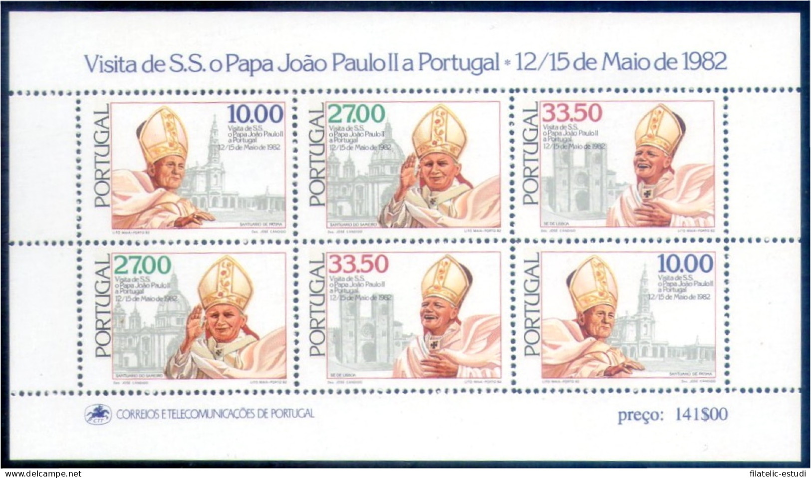 Portugal HB 37 1982 Visita Del Papa Juan Pablo II A Portugal MNH - Altri & Non Classificati
