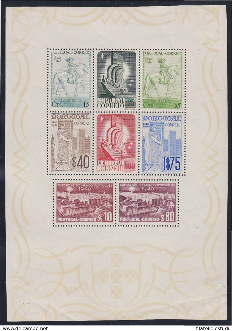 Portugal HB 3 1940 8º Centenario De La Monarquía Portuguesa  MH - Otros & Sin Clasificación