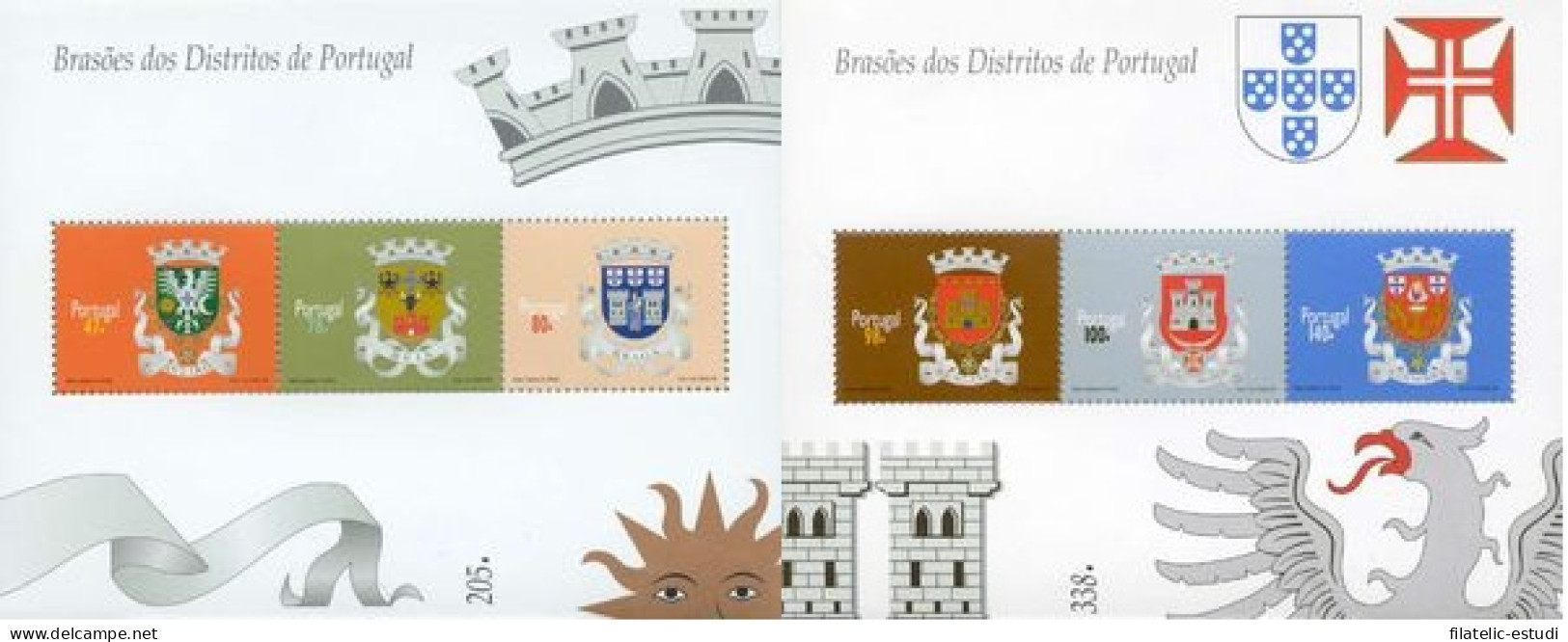 Portugal - 124/25-HB - 1996 Escudos De Distritos Portugueses 2 Hojitas Bloque  - Otros & Sin Clasificación