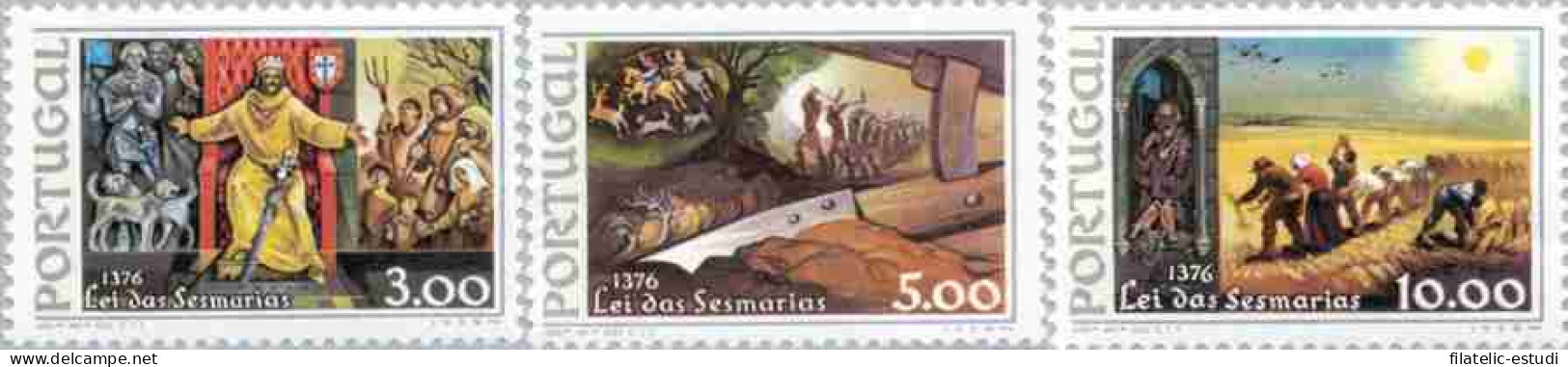 Portugal - 1296/98 1976 6º Centenario De La Ley De Sesmarias  Agricultura Ferd - Other & Unclassified