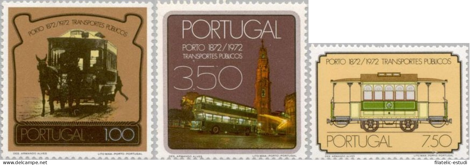 Portugal  - 1200/02 - 1973 Cent. De Los Transportes Públicos En Porto Travías, - Otros & Sin Clasificación