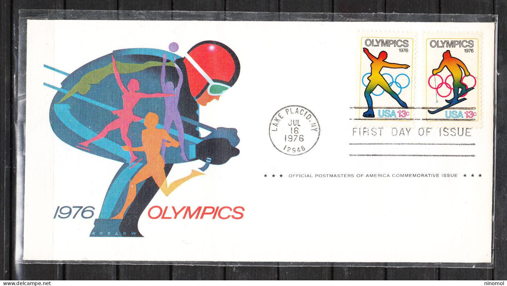 U.s.a.   - 1976. Olympics Innsbruck 1976. Busta 1^ Giorno. First Day Of Issue - Hiver 1976: Innsbruck