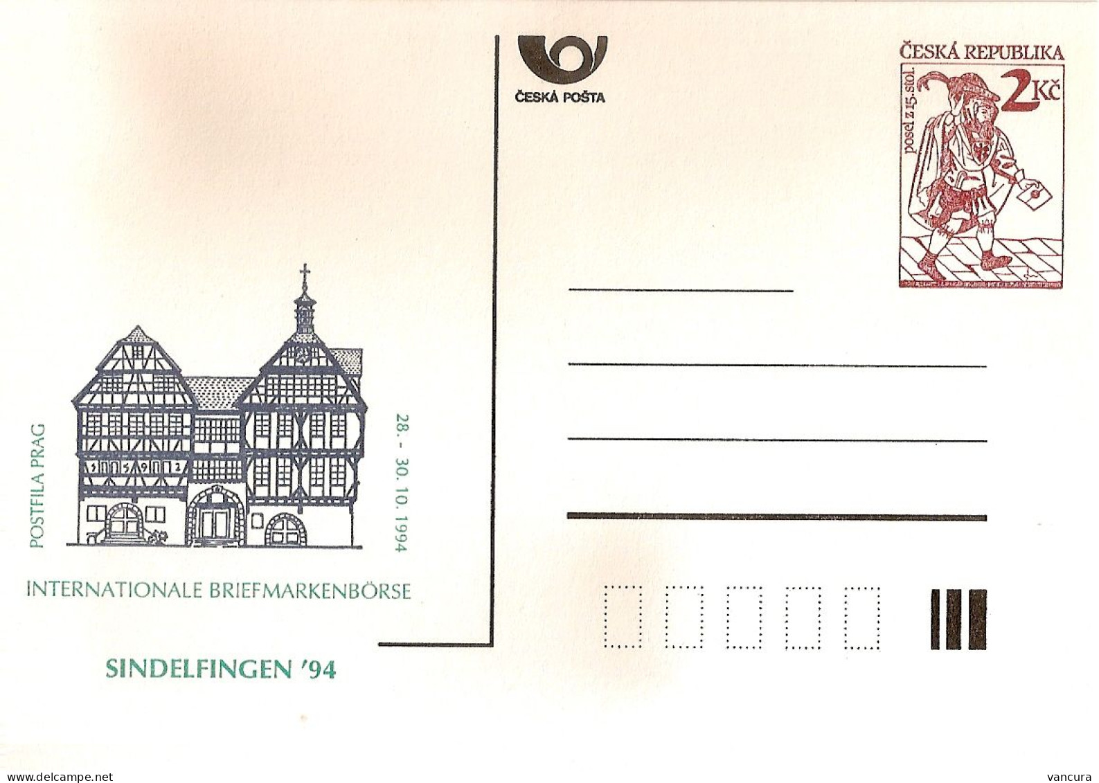 CDV A 5 Czech Republic Sindelfingen 1994 POOR SCAN, THE CARD IS PERFECT! - Postcards