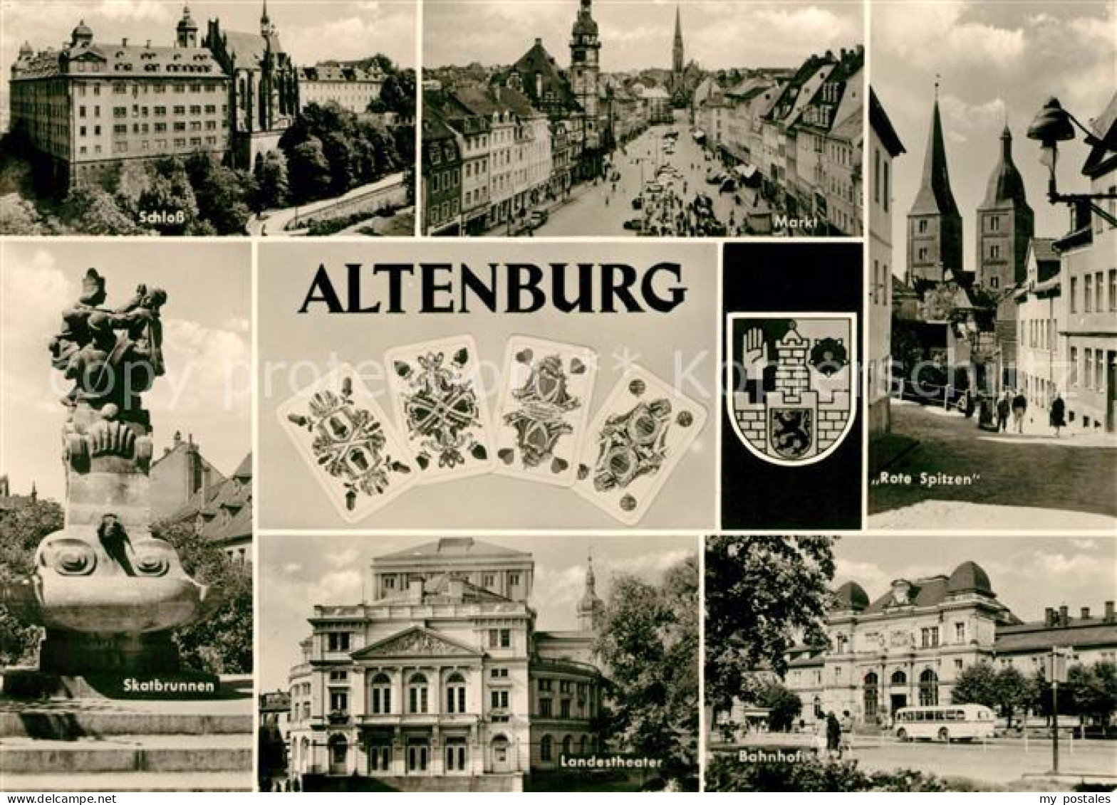 73045301 Altenburg Thueringen Schloss Markt Skatbrunnen Landestheater Rote Spitz - Altenburg