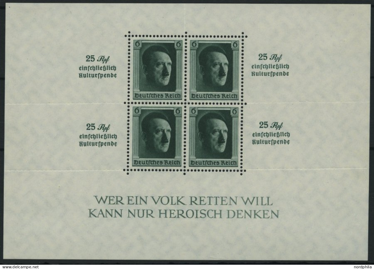 Dt. Reich Bl. 9 *, 1937, Block Kulturspende, Falzreste Im Rand, Pracht, Mi. 100.- - Blocks & Kleinbögen