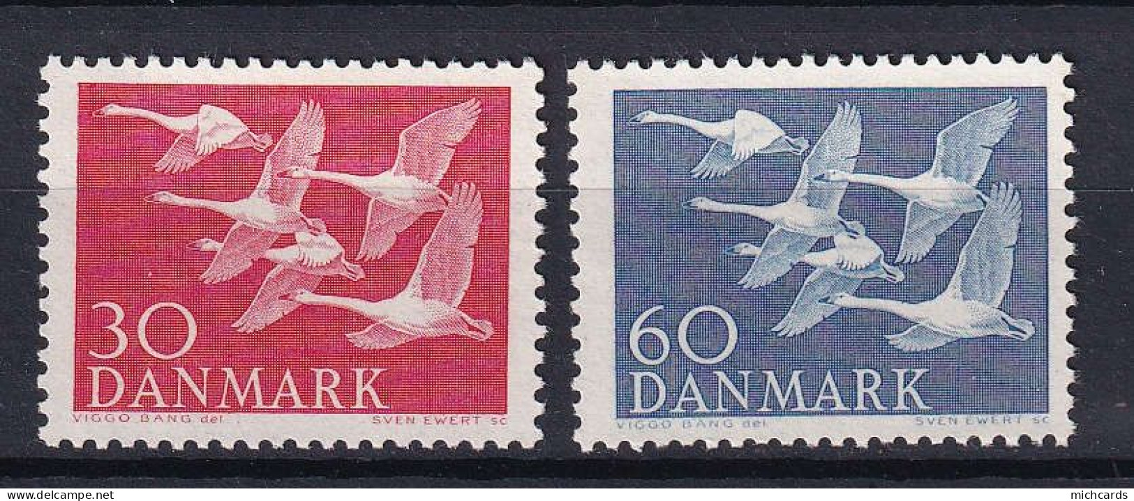 169 DANEMARK 1956 - Y&T 372/73 - Oiseau - Neuf ** (MNH) Sans Charniere - Neufs