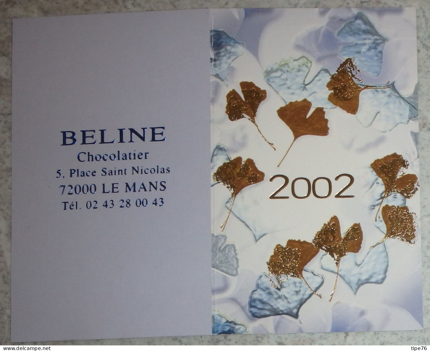 Petit Calendrier Poche 2002 Chocolat Chocolatier  Le Mans  Sarthe - Tamaño Pequeño : 2001-...