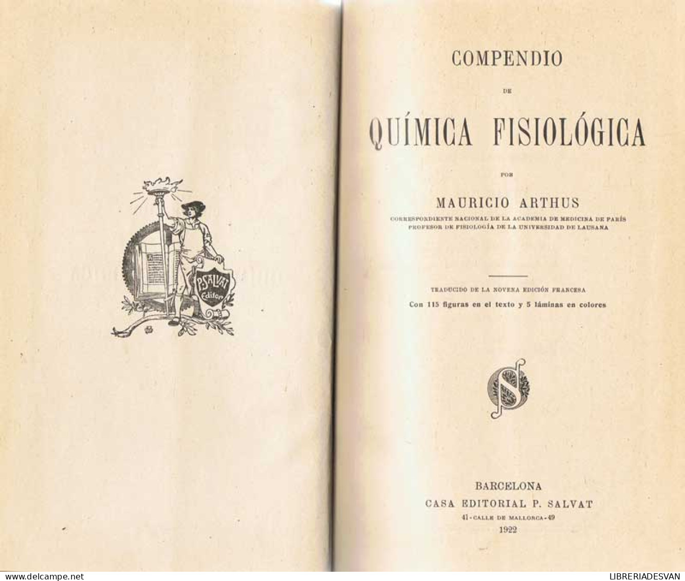 Compendio De Química Fisiológica - Mauricio Arthus - Ciencias, Manuales, Oficios