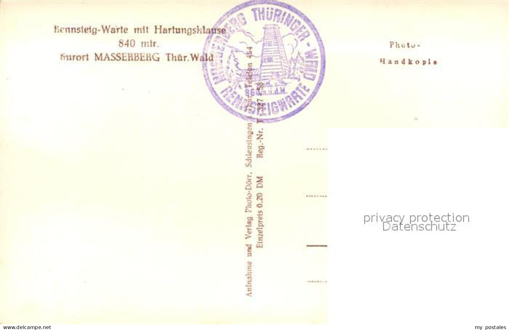 73044709 Masserberg Rennsteig-Warte Hartungsklause  Masserberg - Masserberg