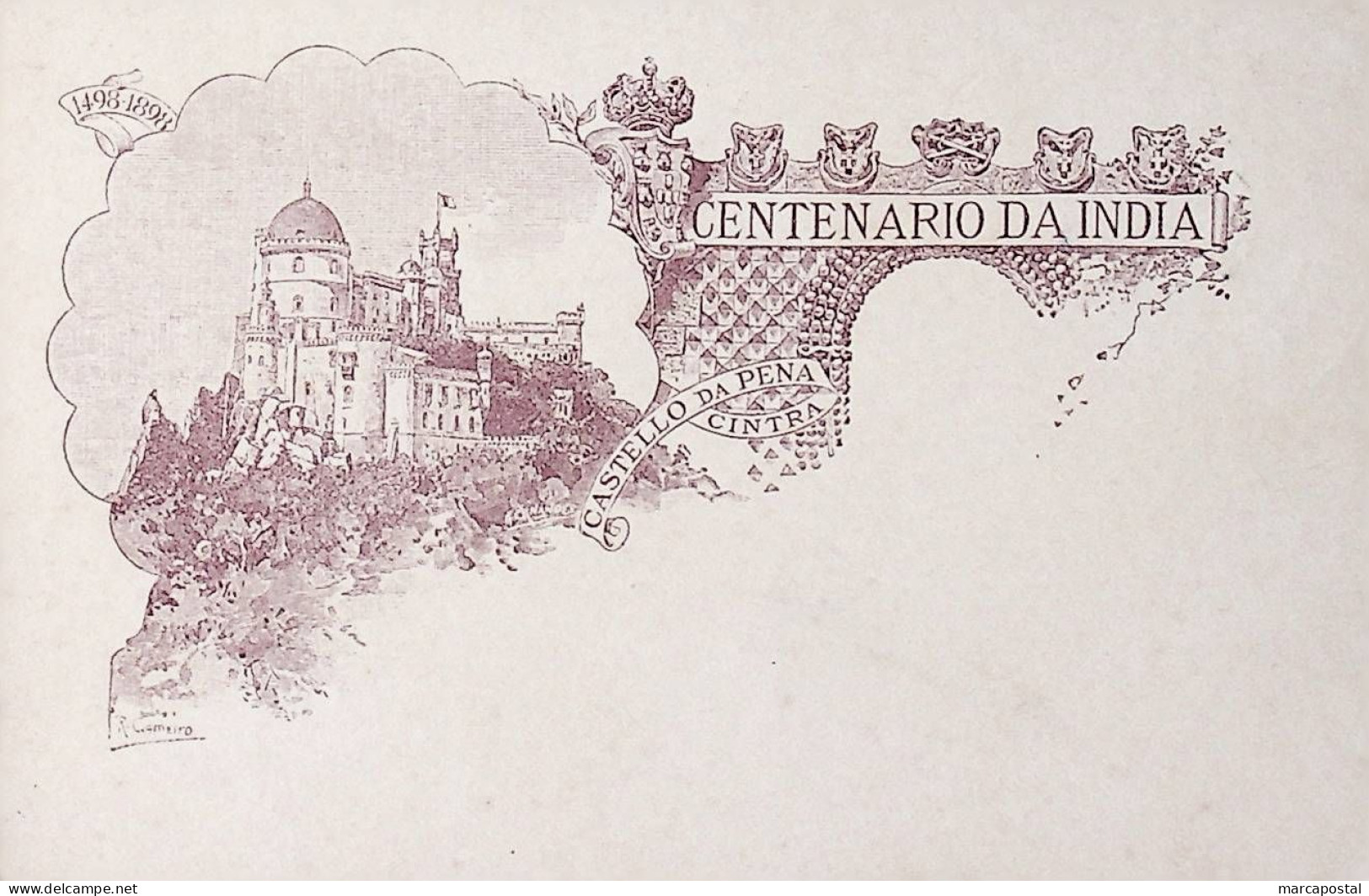 1898 India Portuguesa Inteiro Postal / Postal Stationary Caminho Marítímo Para A India 1 Tanga - Portugiesisch-Indien