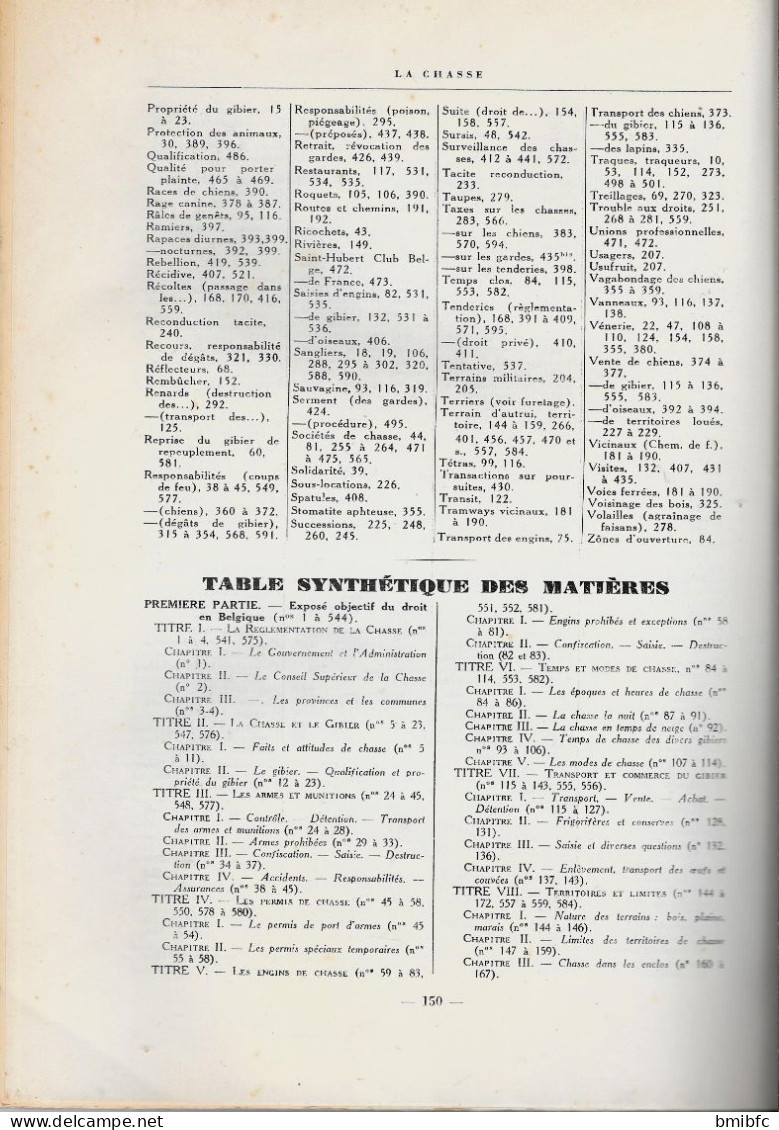 1934 LA CHASSE - LES ARMES - LES CHIENS - DROIT - RÉGLEMENTATION - LÉGISLATION COMPARÉE Par Octave LESCHEVIN - Caza/Pezca