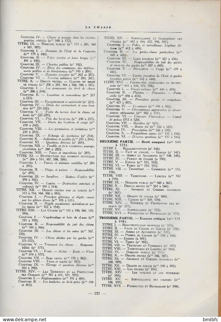 1934 LA CHASSE - LES ARMES - LES CHIENS - DROIT - RÉGLEMENTATION - LÉGISLATION COMPARÉE Par Octave LESCHEVIN - Fischen + Jagen