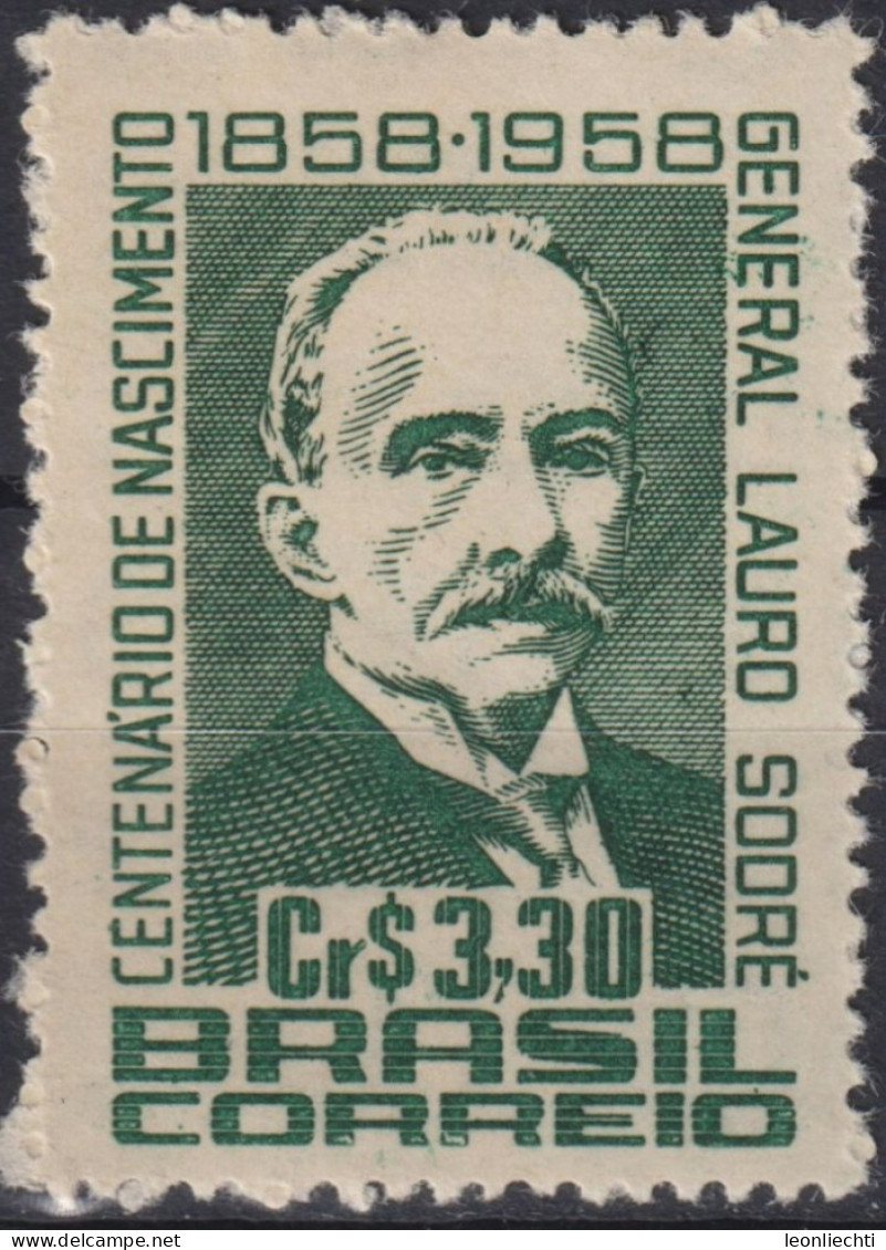 1958 Brasilien ** Mi:BR 950, Sn:BR 885, Yt:BR 666, Centenary Of The Birth Of General Lauro Sodré - Statesman - Unused Stamps