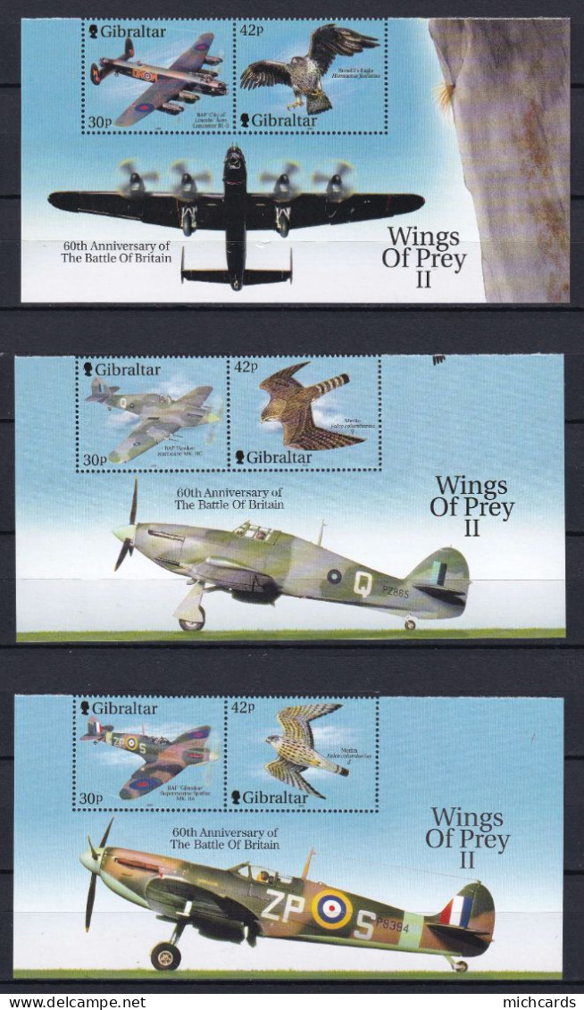 169 GIBRALTAR 1999 - Y&T 939/44 + Bord De Feuille - Oiseau Avion - Neuf ** (MNH) Sans Charniere - Gibraltar