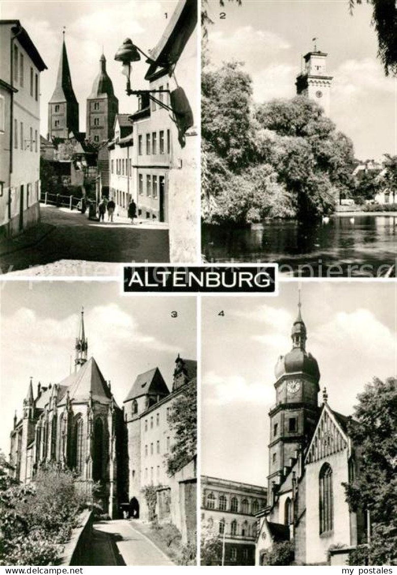 73044180 Altenburg Thueringen Rote Spitzen Kleiner Teich Kunstturm Schlosskirche - Altenburg