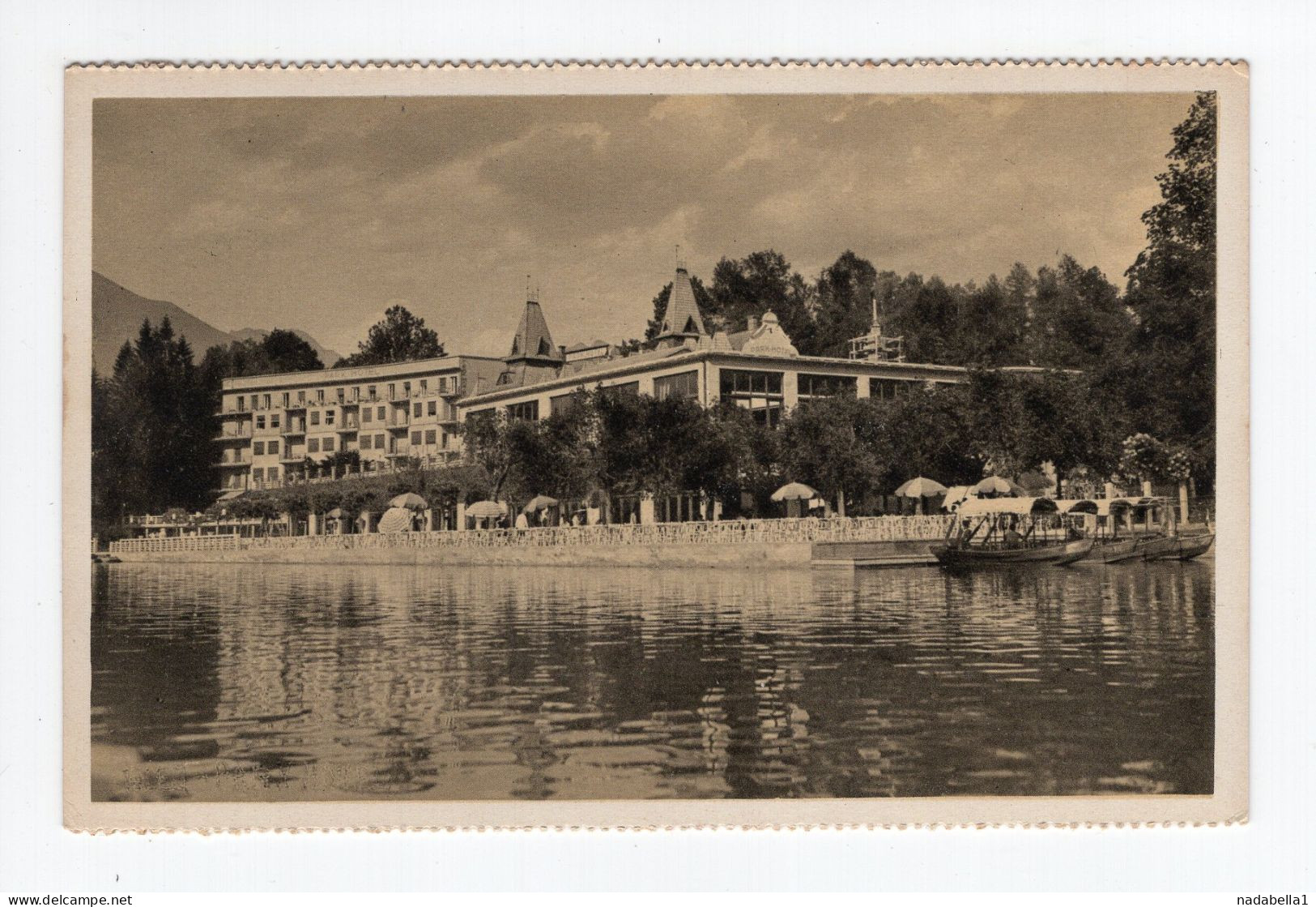 1930? KINGDOM OF YUGOSLAVIA,SLOVENIA,BLED LAKE,PARK HOTEL AND CASINO,POSTCARD,MINT - Jugoslawien