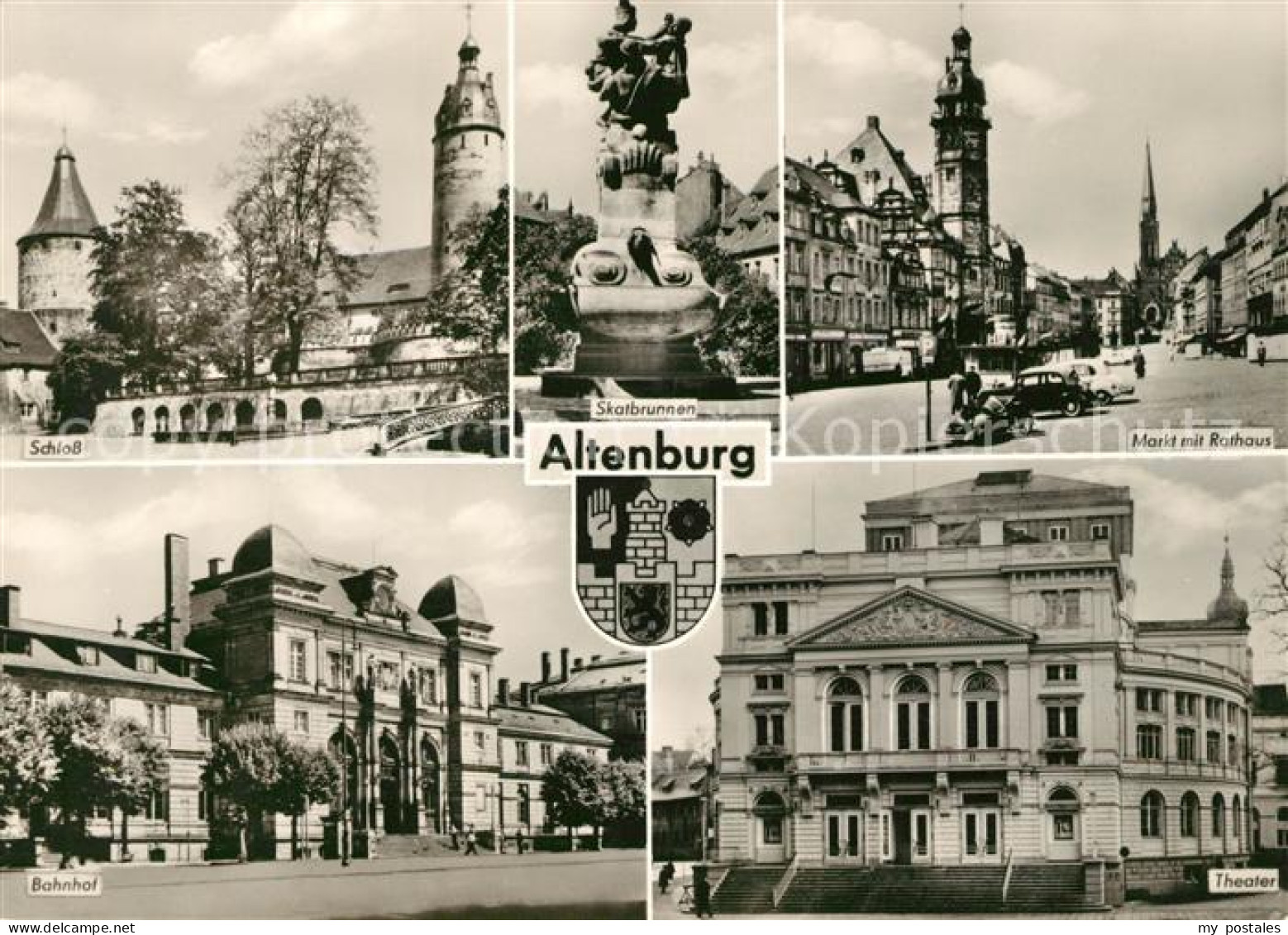 73043833 Altenburg Thueringen Schloss Skatbrunnen Markt Rathaus Bahnhof Theater  - Altenburg