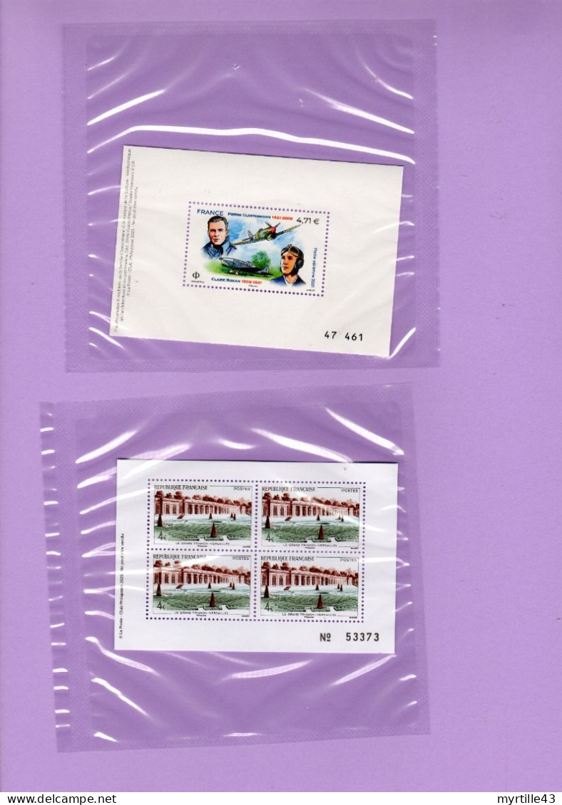 Année complète des timbres gommés de 2023 + L'affiche Pont le Valentré + Bloc grand Trianon + Bloc NFT + Philagenda ...