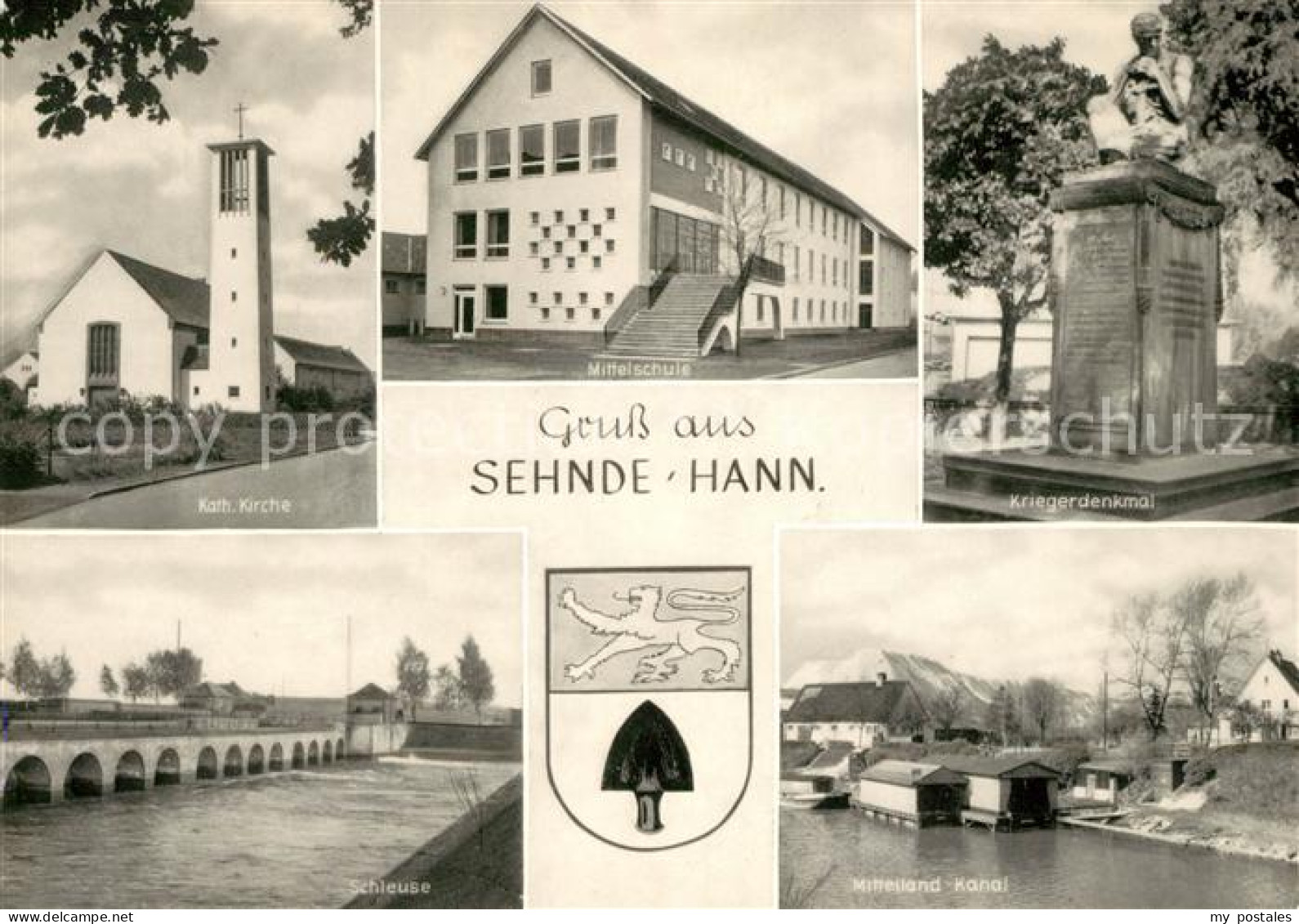 73043678 Sehnde Kath Kirche Mittelschule Kriegerdenkmal Schleuse Mittelland Kana - Sehnde