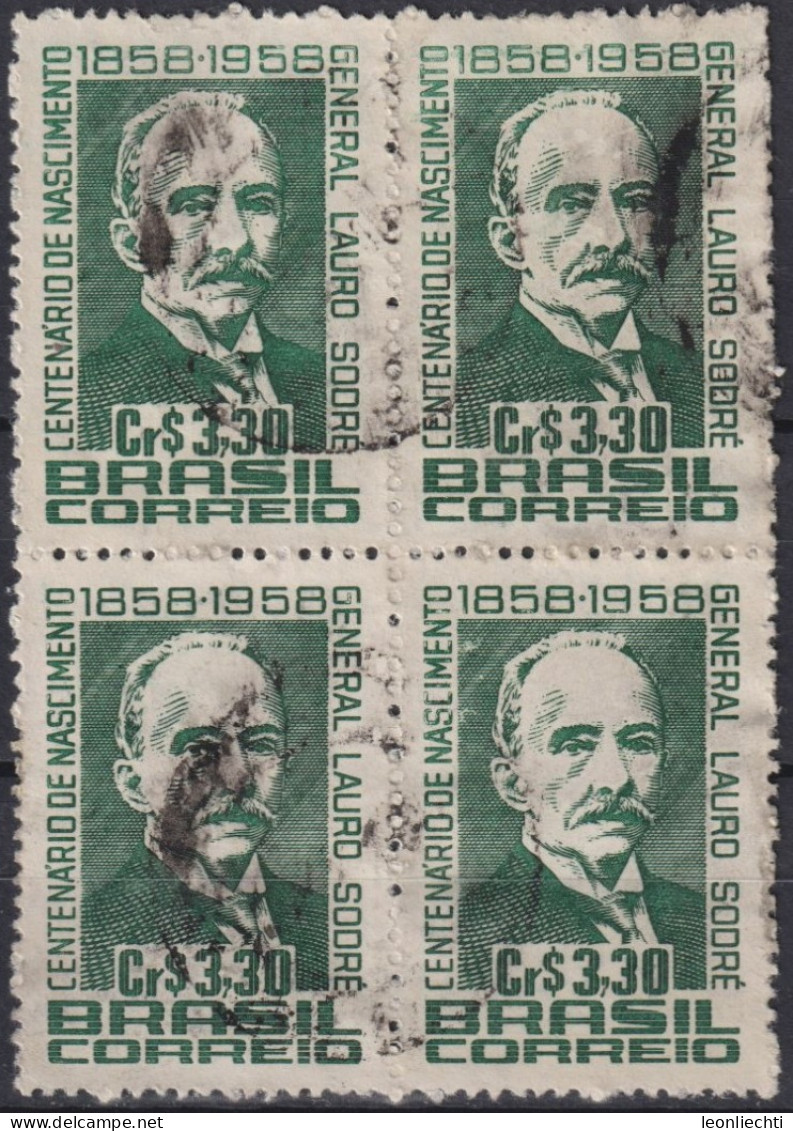 1958 Brasilien ° Mi:BR 950, Sn:BR 885, Yt:BR 666, Centenary Of The Birth Of General Lauro Sodré - Statesman - Usati