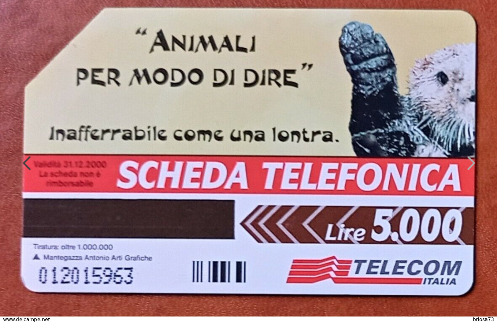 Italie.       Carte Téléphonique -     Animaux Pour Ainsi Dire - La Loutre -   Italie . - Altri – Europa