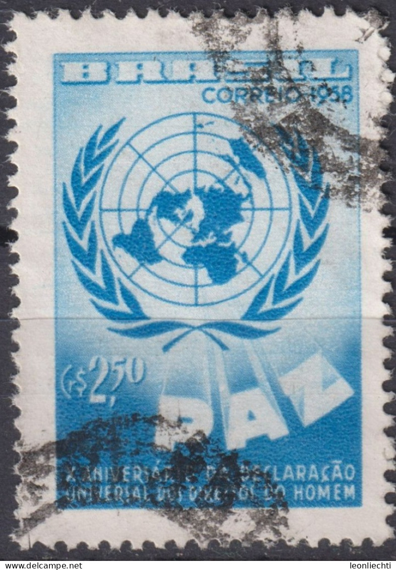 1958 Brasilien ° Mi:BR 951, Sn:BR 886, Yt:BR 668, 10 Years Of Universal Human Rights Declaration - Oblitérés