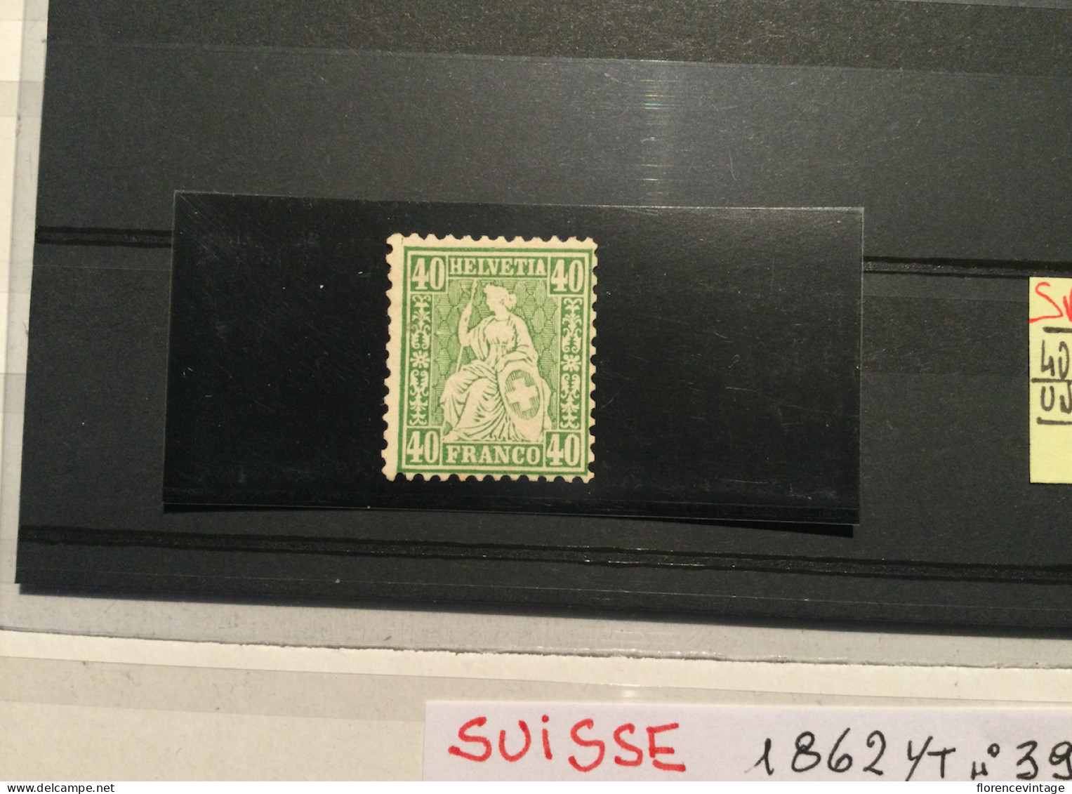 Svizzera Suisse 1862 YT 39 40 Cent Verde Vert Nuovo Neuf - Ungebraucht