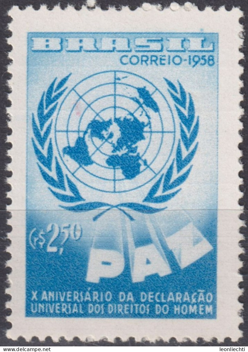 1958 Brasilien ** Mi:BR 951, Sn:BR 886, Yt:BR 668, 10 Years Of Universal Human Rights Declaration - Neufs