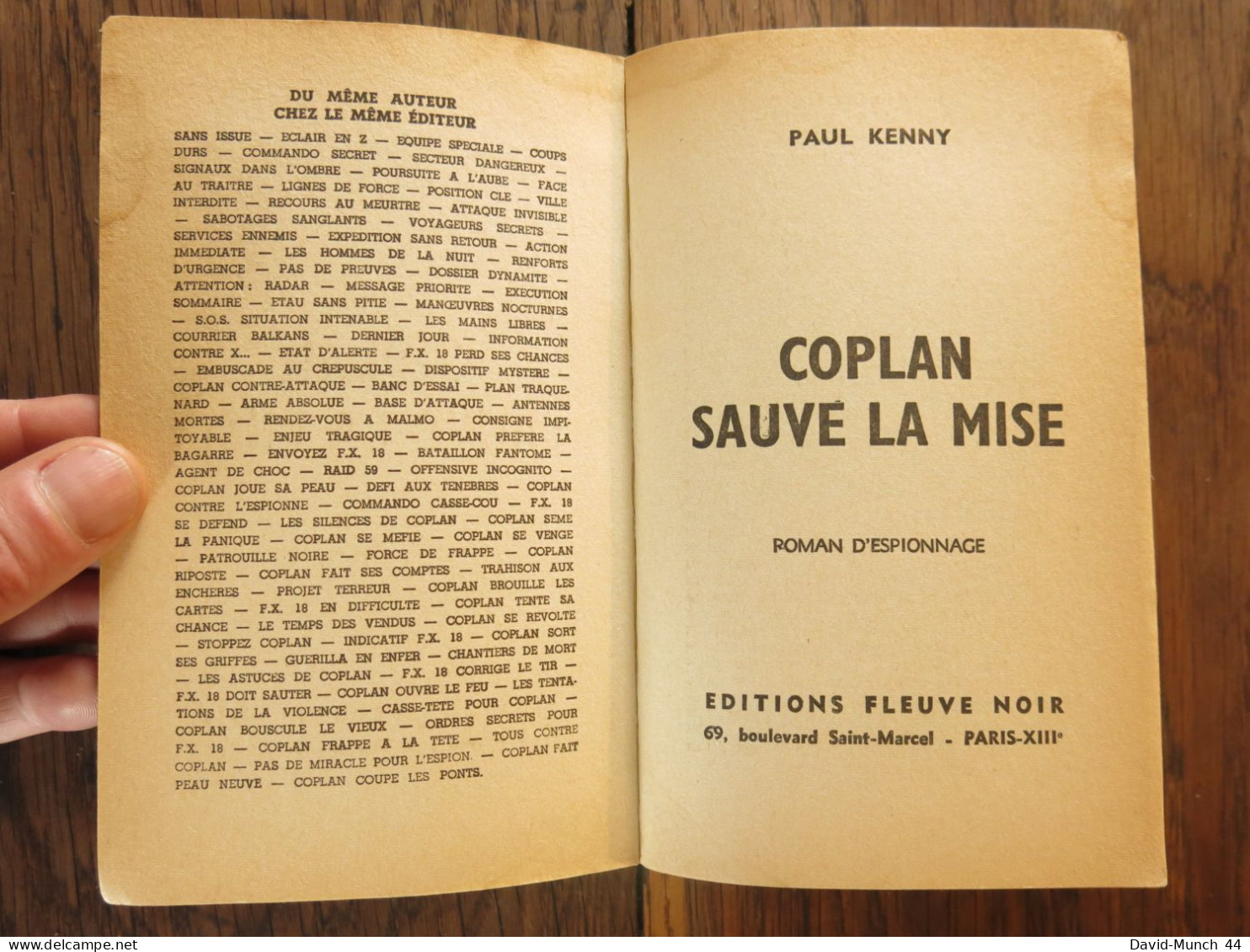 Coplan Sauve La Mise De Paul Kenny. Fleuve Noir, Espionnage. 1966 - Fleuve Noir
