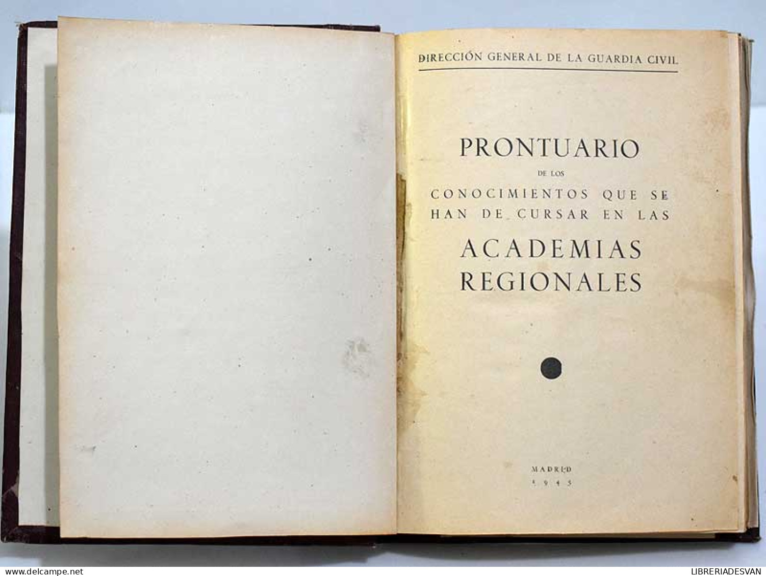 Prontuario De Los Conocimientos Que Se Han De Cursar En Las Academias Regionales (Guardia Civil) - Storia E Arte