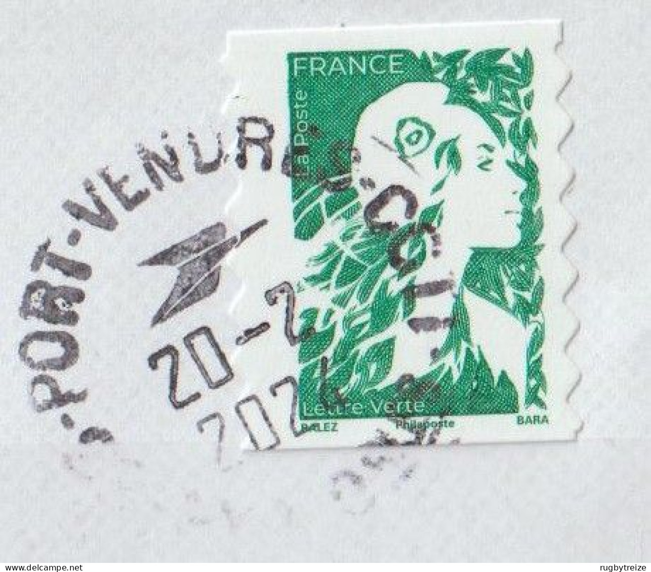 7613 Lettre Cover 2024 MARIANNE DE L'AVENIR BALEZ BARA PORT VENDRES LETTRE SUIVIE TRACKED LETTRE VERTE ISSU DE CARNET - 2023-... Marianne De L’avenir